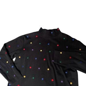 Bechamel Black Top with Colorful Dots